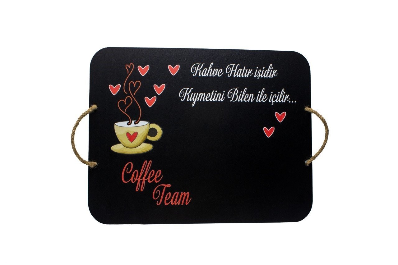Coffee Team Ahşap Tepsi (35x35)