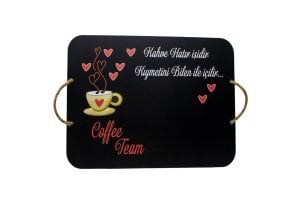 Coffee Team Ahşap Tepsi (35x35)
