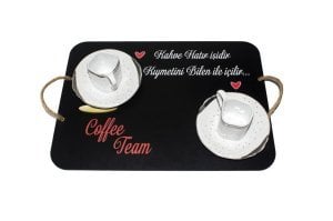 Coffee Team Ahşap Tepsi (35x35)