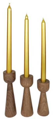 AĞAÇ KÜTÜK ŞAMDAN KADEH KAHVERENGİ PK:3 LÜ SET