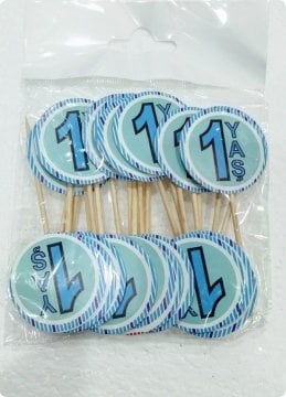20 li  1 Yaş Süsleme Kürdanı (Cupcake - muffin -kek dekoratif kürdan)