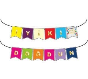 FLAMA BAYRAK İYİKİ DOĞDUN SET KÜÇÜK RENGARENK