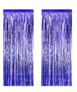 2 Lİ SET METALİZE FON SÜSÜ ASMALI 50X230 CM LACİVERT