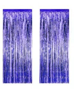 2 Lİ SET METALİZE FON SÜSÜ ASMALI 50X230 CM LACİVERT