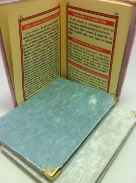 (80 Sayfa)1 Pakt. 12.5 x 16.5 cm Kadife Kumaş Kaplı Yasin i Şerif