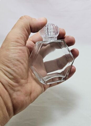 50 cc Altıgen Cam Şişe (tane ile)