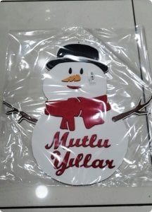 Ahşap kardan adam yeni yıl süsleri