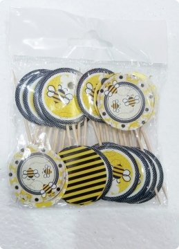20 li Arı Maya Süsleme Kürdanı (Cupcake - Muffin -kek dekoratif kürdan)