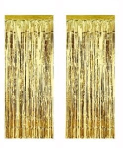 2 Lİ SET METALİZE FON SÜSÜ ASMALI 50X230 CM ALTIN