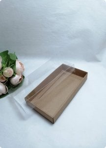 20x10x3 Cm Altı Karton, Üstü Asetat / Şeffaf Kapaklı Kutu 10 Lu