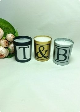 3 Lü İçi Mumlu Büyük Boy Harfli Cam Bardak 180 cc