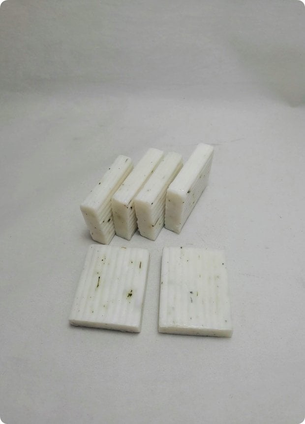Lavanta Kokulu Dikdörtgen Çizgili Beyaz Sabun (4,5x5,5x1cm)