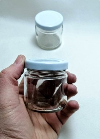 Beyaz Kapaklı Cam kavanoz (106 cc)