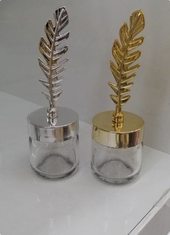 20 li Tüy Tepelikli Yuvarlak Cam Kavanoz 40 Cc