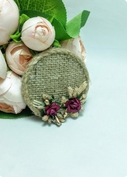 100 Lü Çiçekli Yuvarlak Çuval Magnet / Boş  (Söz, Nişan, Nikah, Şekeri)