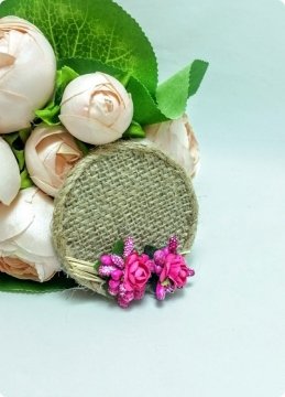 100 Lü Çiçekli Yuvarlak Çuval Magnet / Boş  (Söz, Nişan, Nikah, Şekeri)