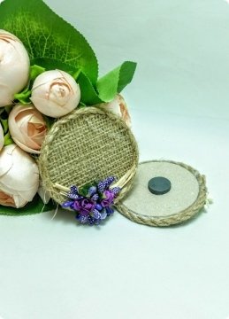 100 Lü Çiçekli Yuvarlak Çuval Magnet / Boş  (Söz, Nişan, Nikah, Şekeri)