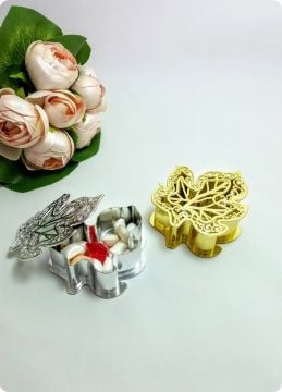 Yaprak Şeklinde Pvc Söz,Nişan,Nikah Şekeri Kutusu