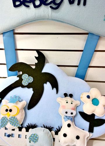 Bebek odası kapı süsü ;Palmiye ağaçlı Pembe - 6 Adet / Paket